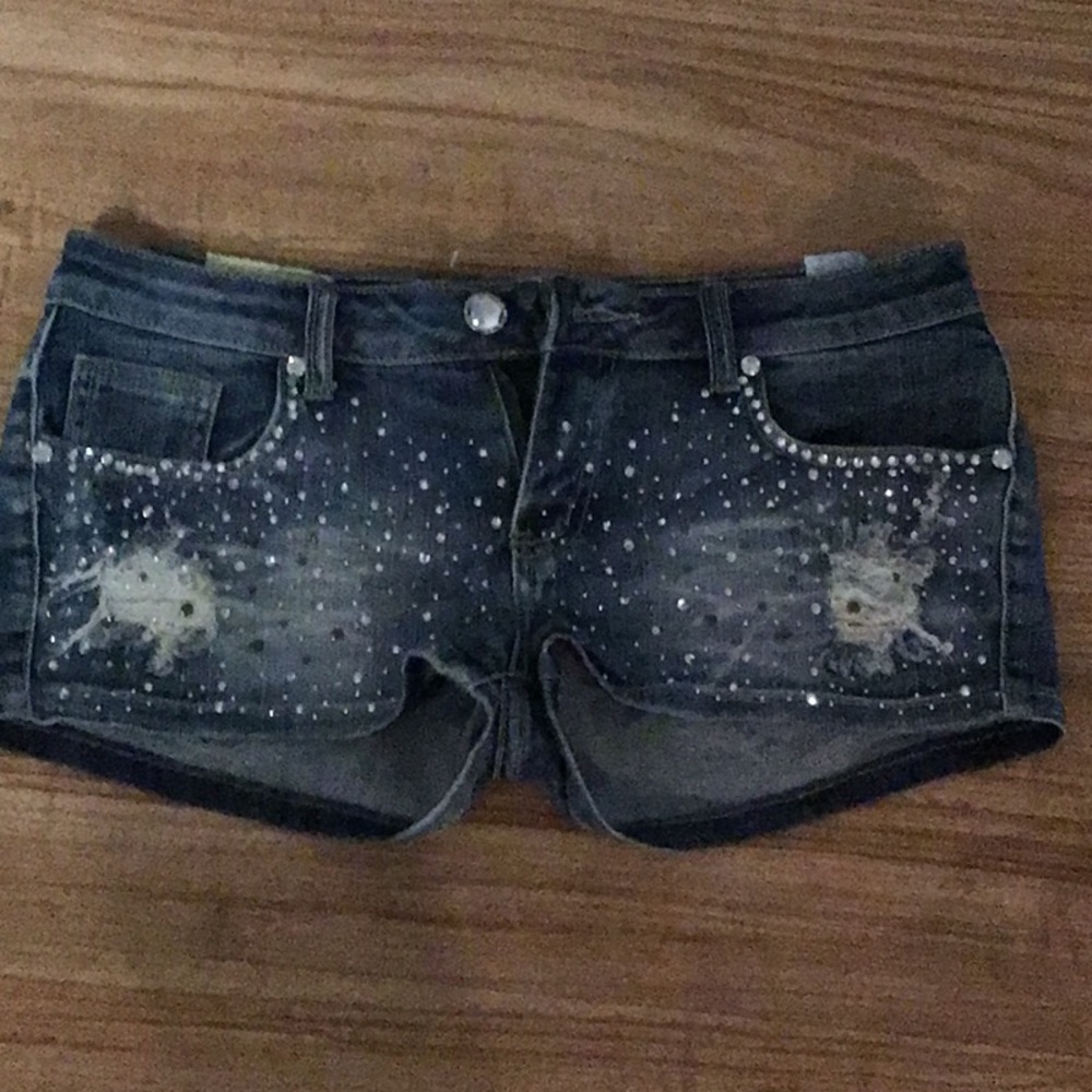 Denim shorts rhinestones